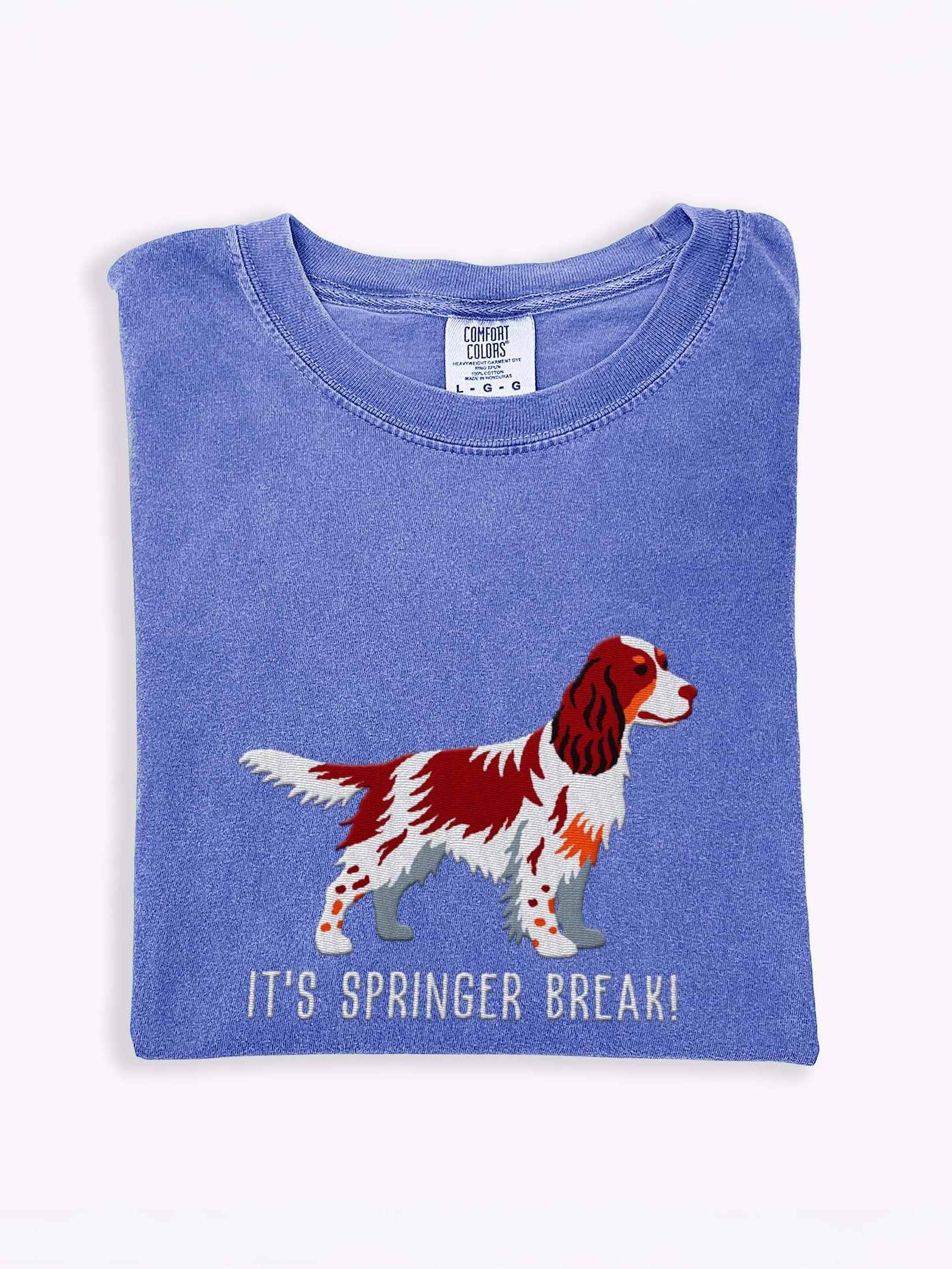 It's Springer Break T-Shirt(Embroidered) of a Springer Spaniel(Liver Tricolor) product image (1)
