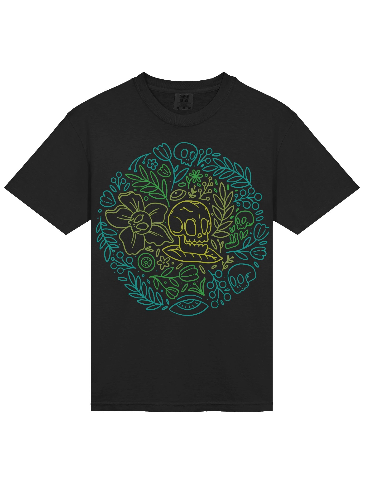 Skull Floral Line Art Shirt – Aesthetic Botanical Skeleton Graphic Tee product image (7)
