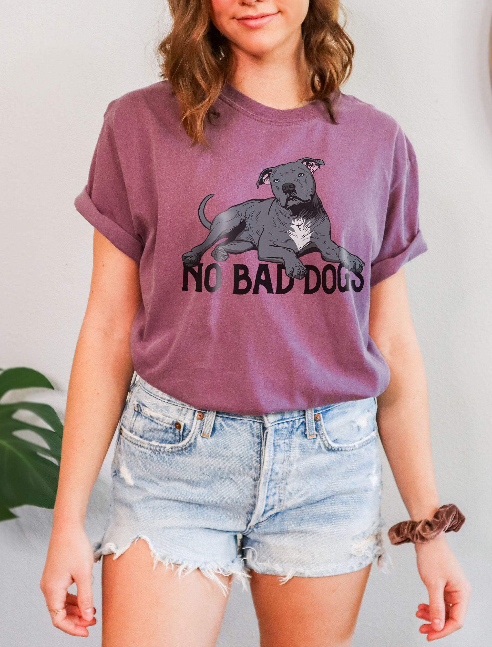 No Bad Dogs T-Shirt of a Pitbull Terrier (Blue) | Funny T-Shirt for Pittie and Staffordshire Owners product image (2)
