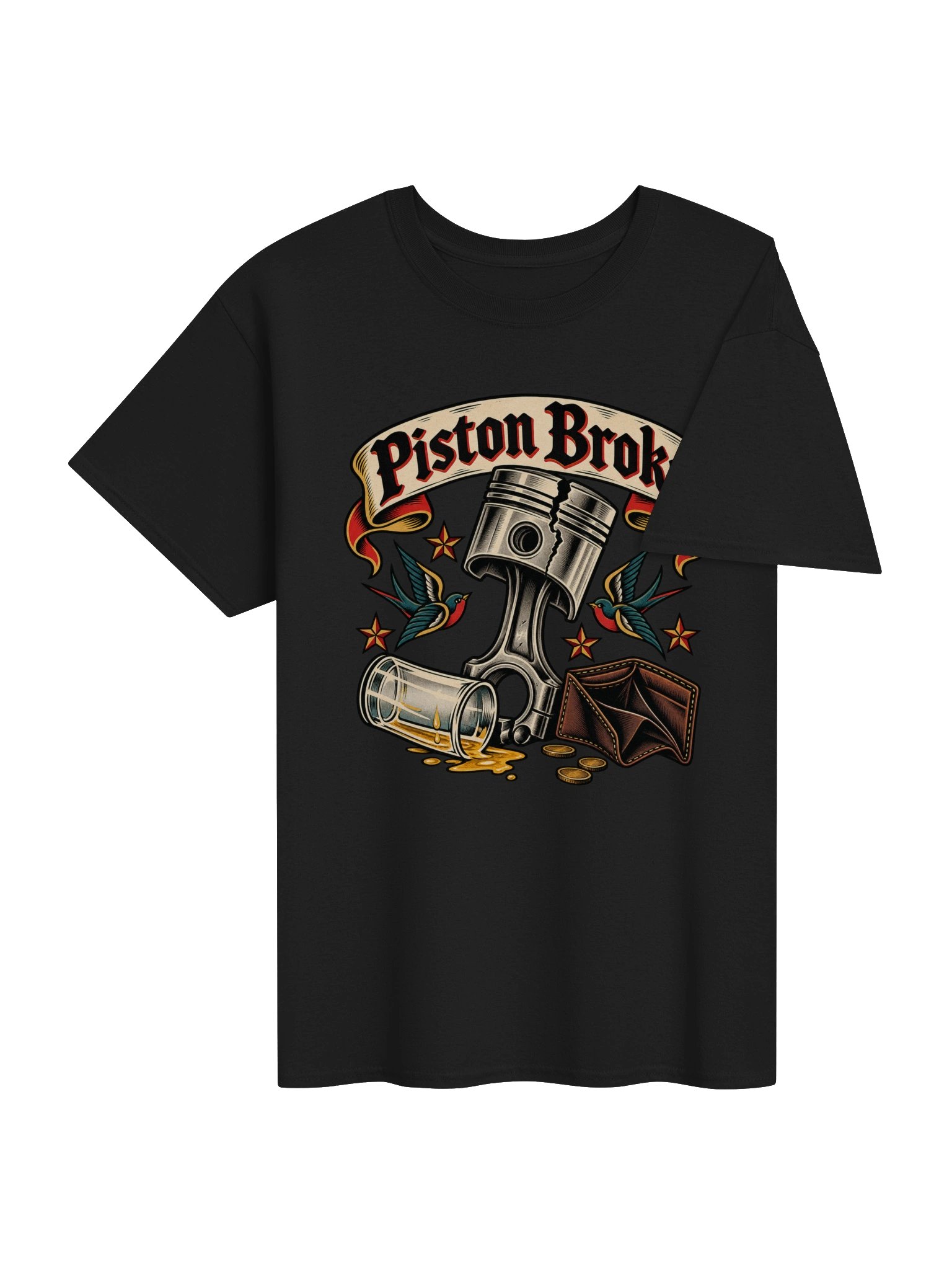 Piston Broke Vintage Tattoo Mechanic T-Shirt product image (4)