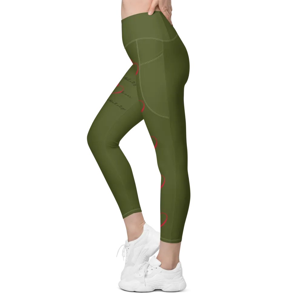 "Qu@lity He@rt" Leggings (Military Green) product image (6)
