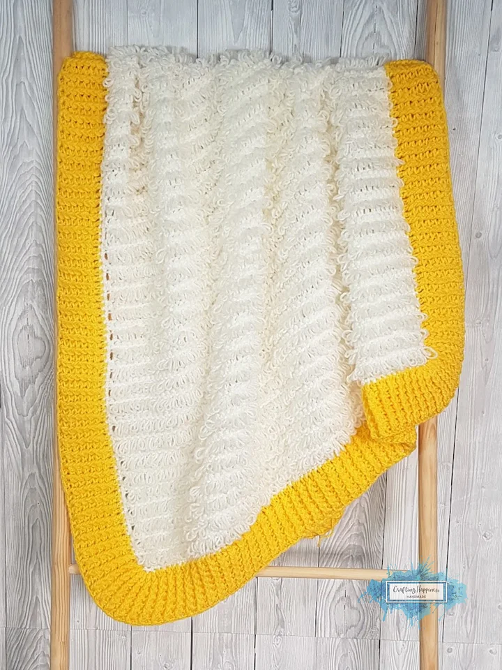 Crochet Loops & Ridges Baby Blanket Pattern | Lapghan (PDF Pattern) product image (1)