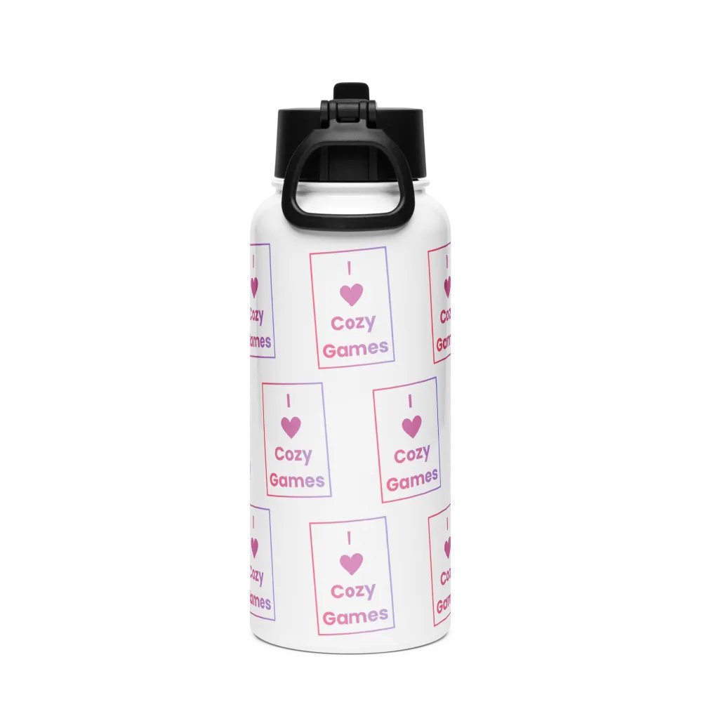 I Love Cozy Games Stainless Steel Water Bottle product image (2)