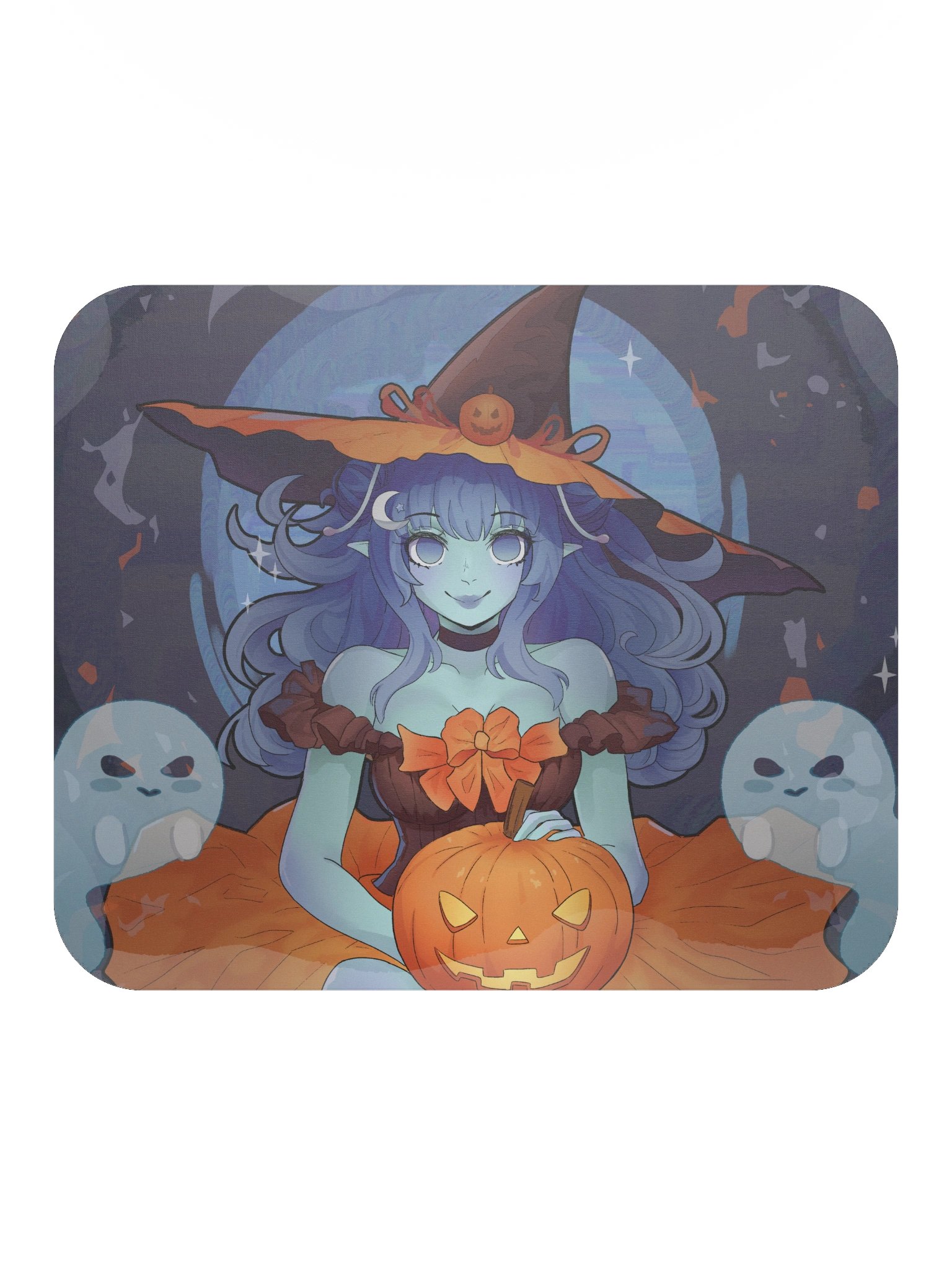 Starry Pumpkin Witch Standard Flat Mouse Pad product image (2)