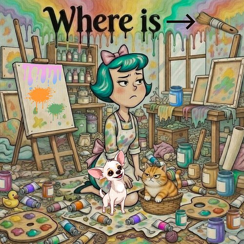 Seen similar on other socials. My version....

Little brain teaser for your day 🖌️ Find the paintbrush??
IF YOU FIND IT - Res...