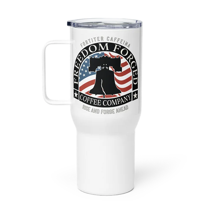 Freedom Forged Travel Mug with Handle, Insulated. Liberty Bell Logo product image (1)