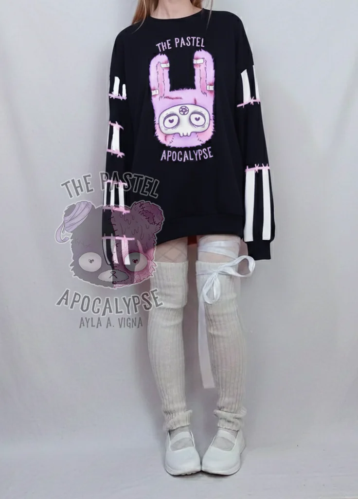 The Pastel Apocalypse Fuzzy Skull Sweatshirt product image (1)