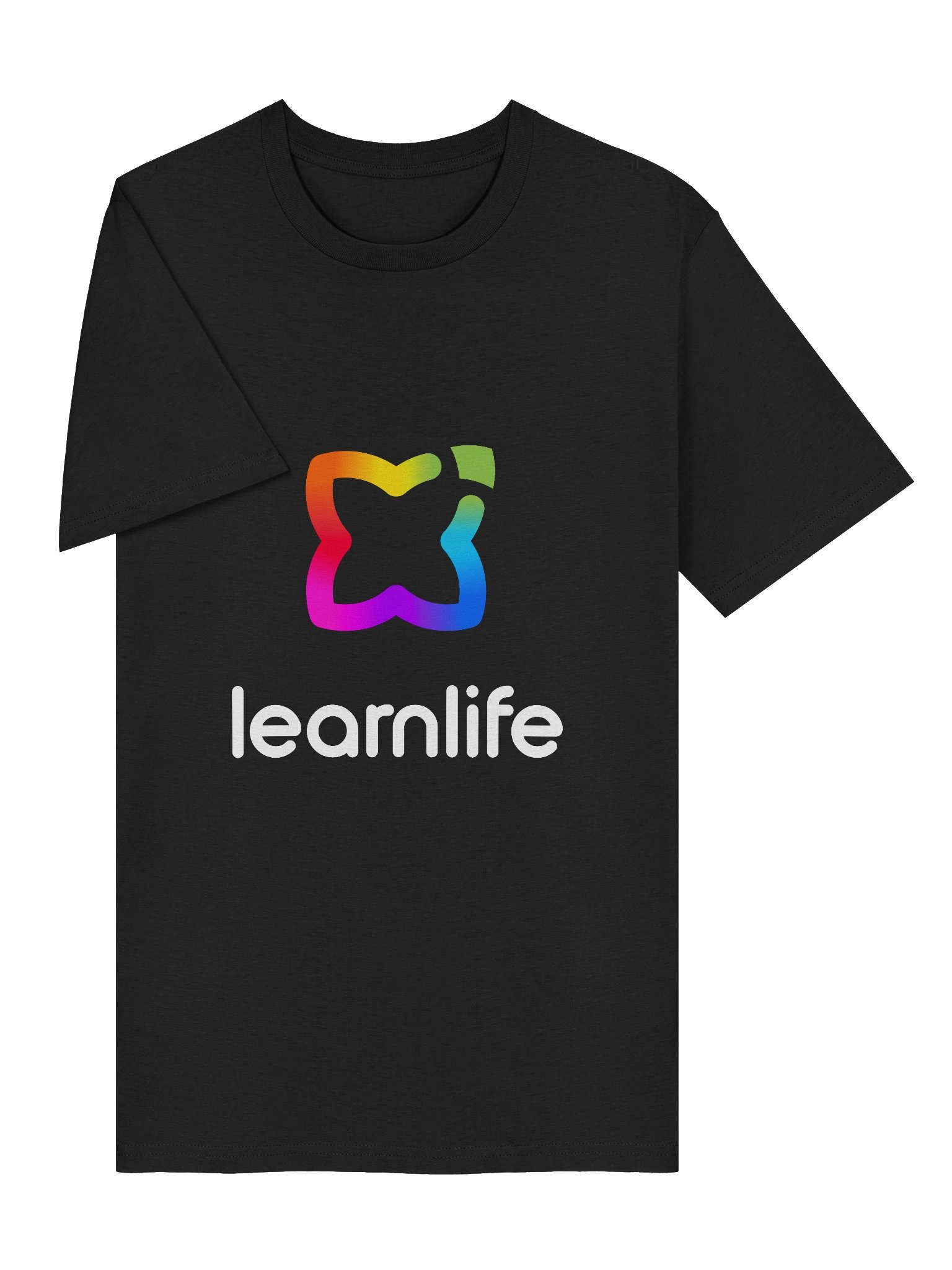 Adult/Teen Tee - Organic - Vertical Logo - Rainbow & White product image (5)