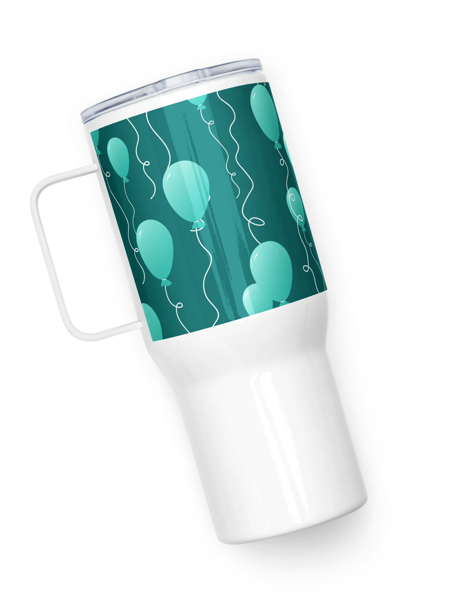 Party Time! Teal Balloon Stainless Steel Travel Mug with Handle product image (3)