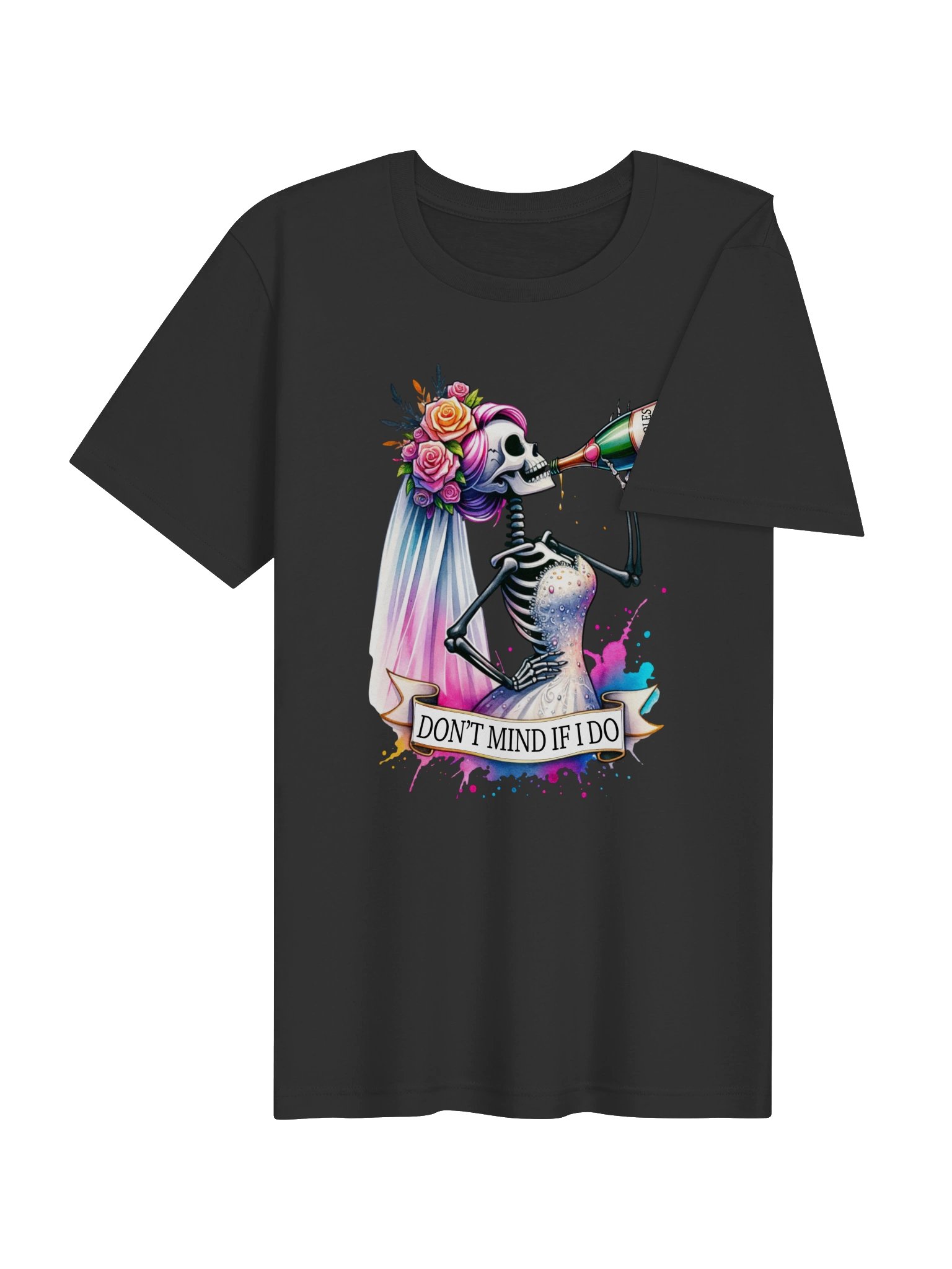 Don't Mind If I Do Bride T-Shirt | Funny Skeleton Bride Wedding Tee product image (34)