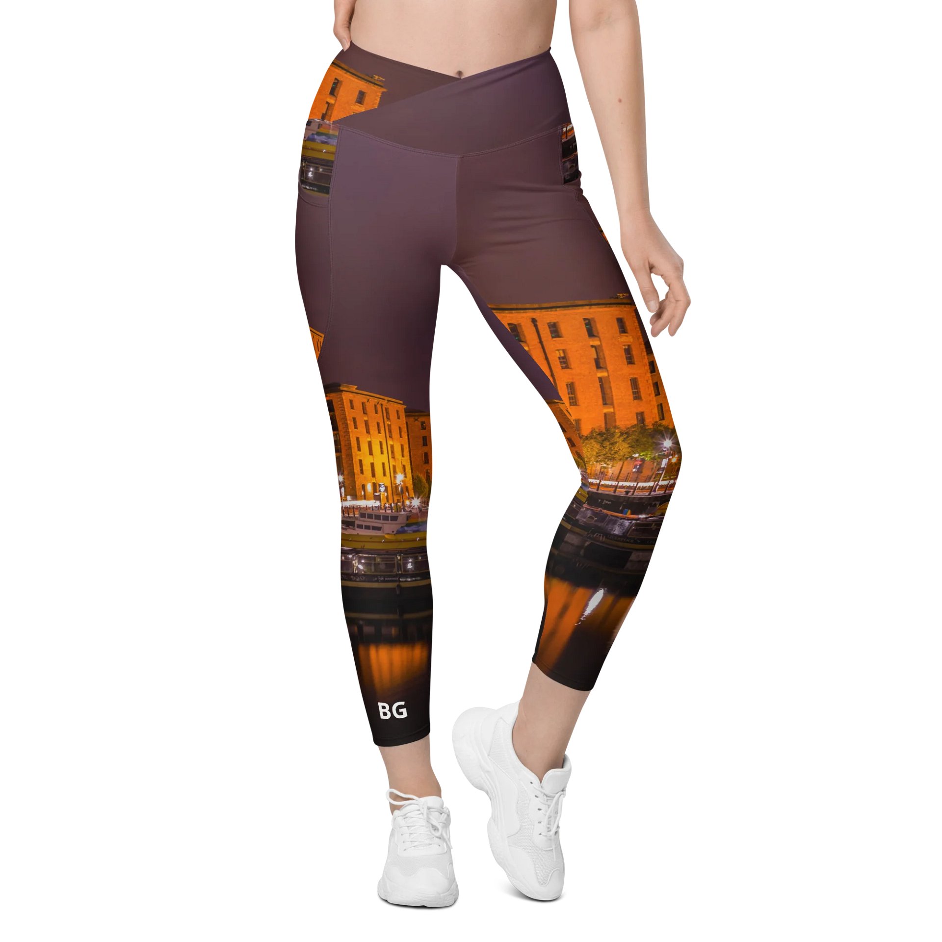 'Somewhere in the City' Crossover Leggings with Pockets product image (1)