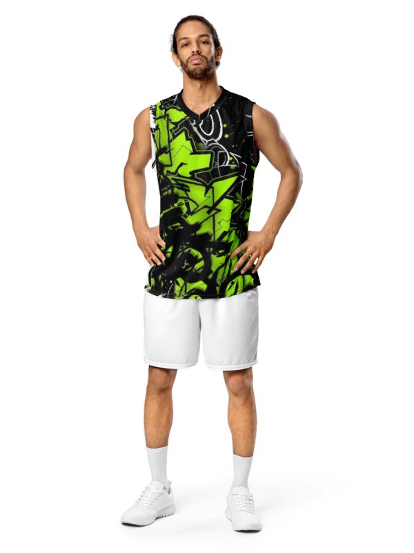 Cool-Yellow Graffiti Basketball Jersey product image (1)