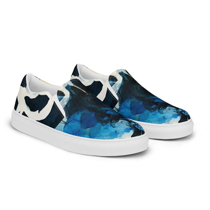 Blue Plumes, Women's Slip-On Canvas Shoes product image (2)