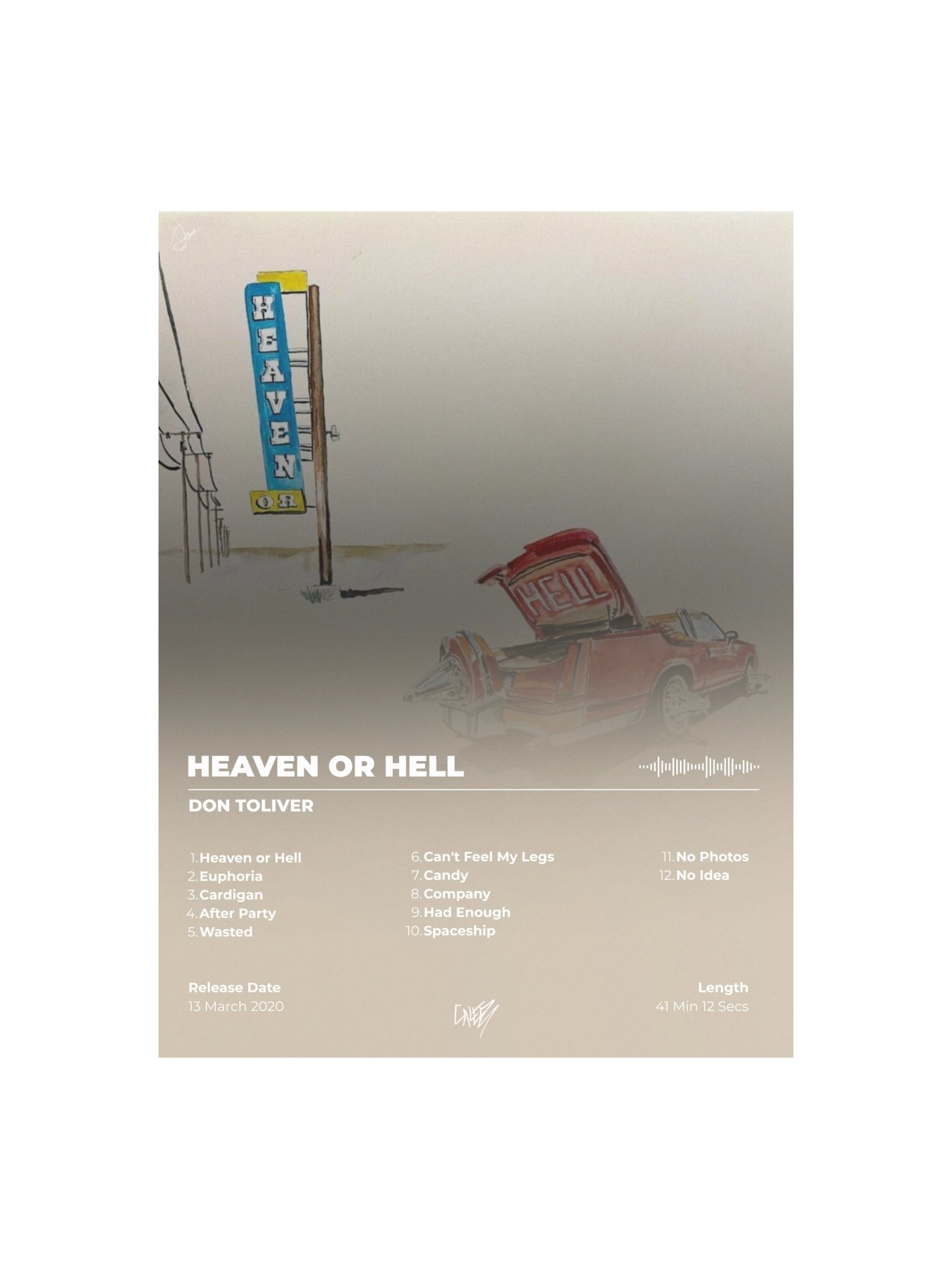 Heaven or Hell Don Toliver Album Poster product image (1)