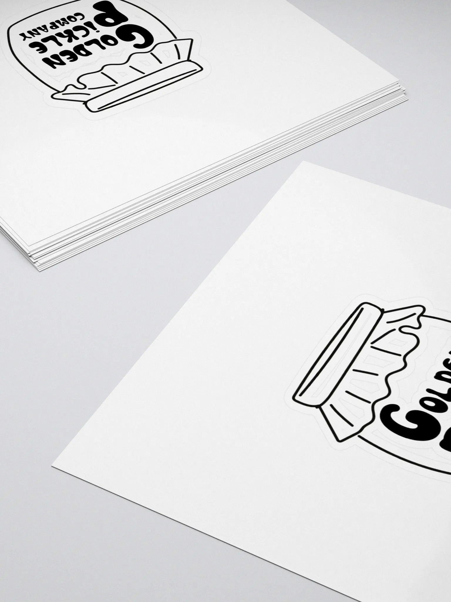 Golden Pickle Jar Logo Kiss Cut Stickers product image (4)