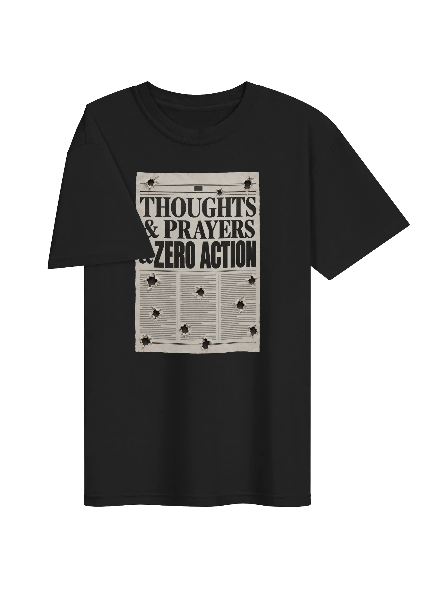 Thoughts & Prayers & Zero Action — Newspaper Tee product image (3)