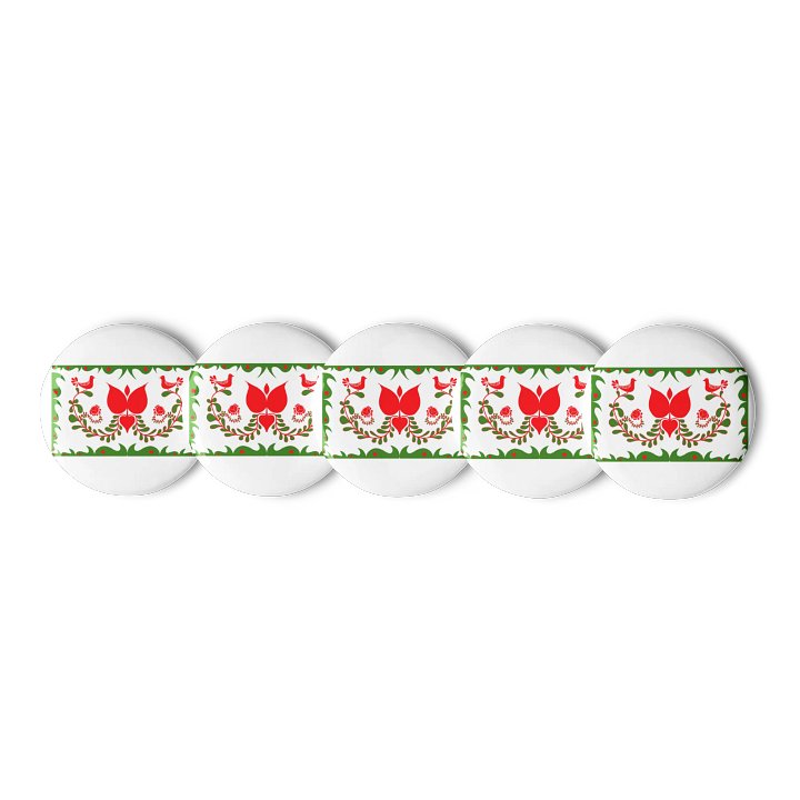 Hungarian Folk-Inspired Bird and Floral Pin Set product image (1)