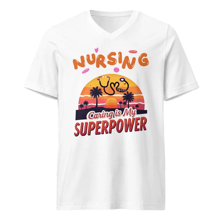 Sunset Heart Stethoscope Nursing v-neck tee product image (2)