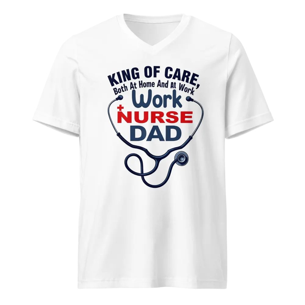 Nurse Dad King of Care V-Neck Tee product image (1)