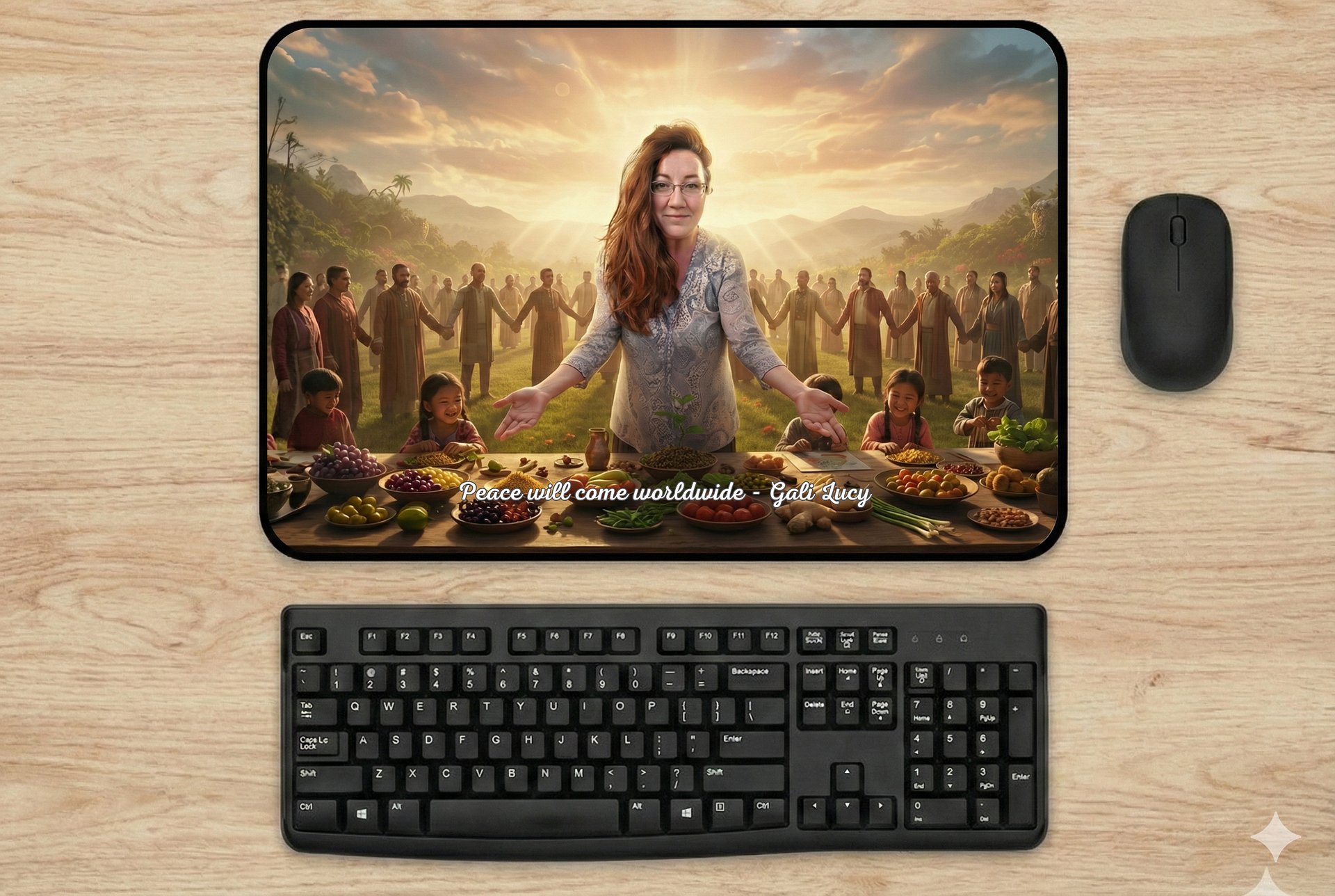 Peace Will Come Worldwide Desk Mat product image (1)