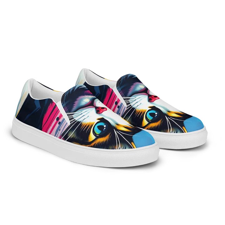 The literal tuxedo cat, men's slip on canvas shoes product image (2)
