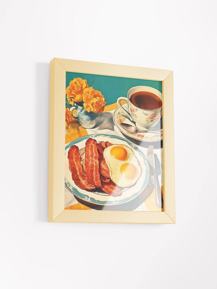 Bacon and Eggs Framed Retro Poster - Nostalgic Classic Breakfast Print product image (2)
