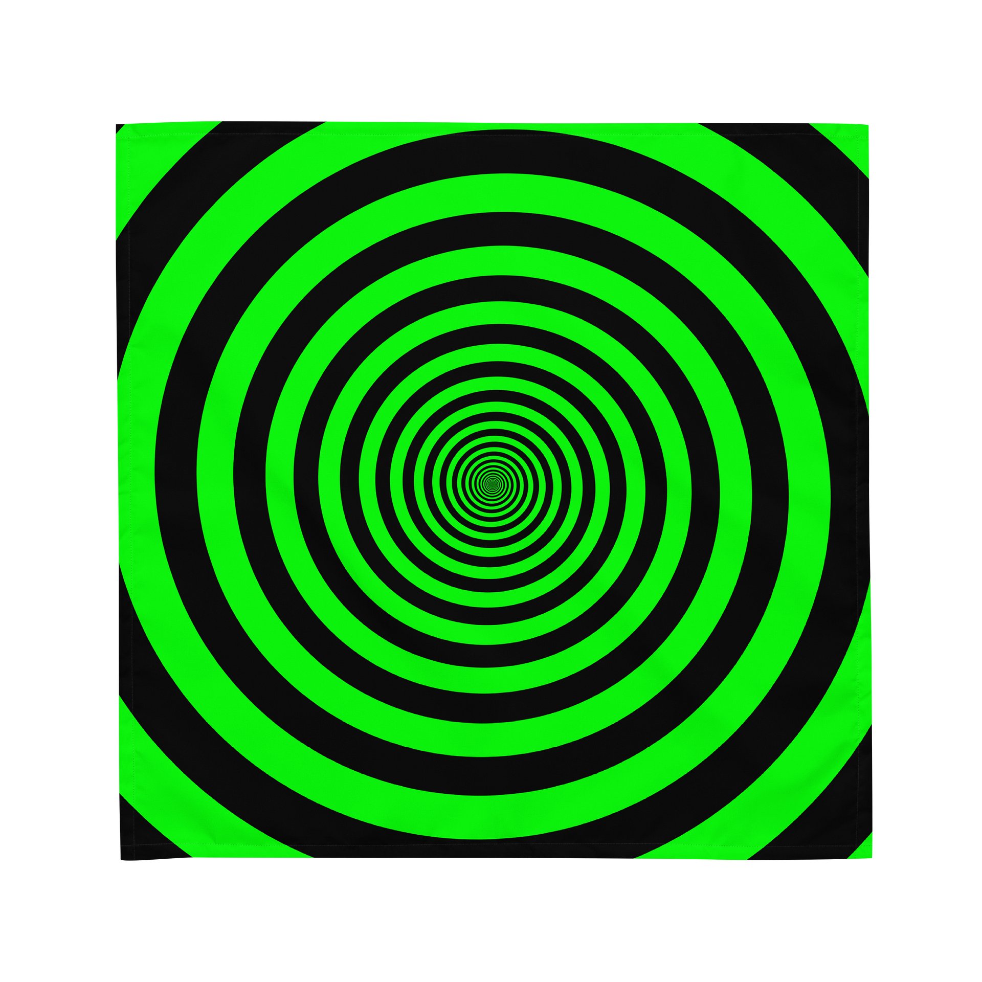 Psychedelic Swirls Neon Green Black Bandana, Twisted Spirals Acessory product image (3)