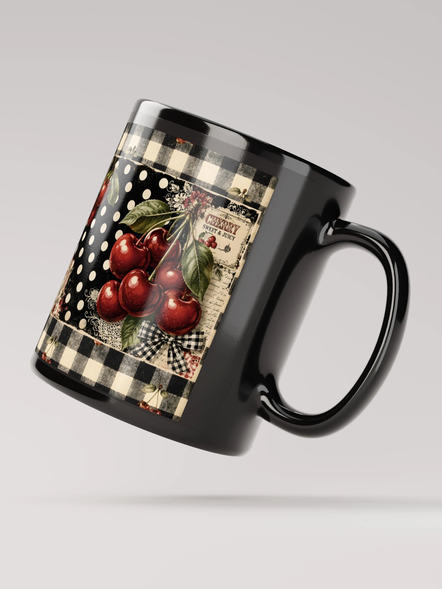 Chic Cherry - Vintage Cherry Check Mug product image (4)