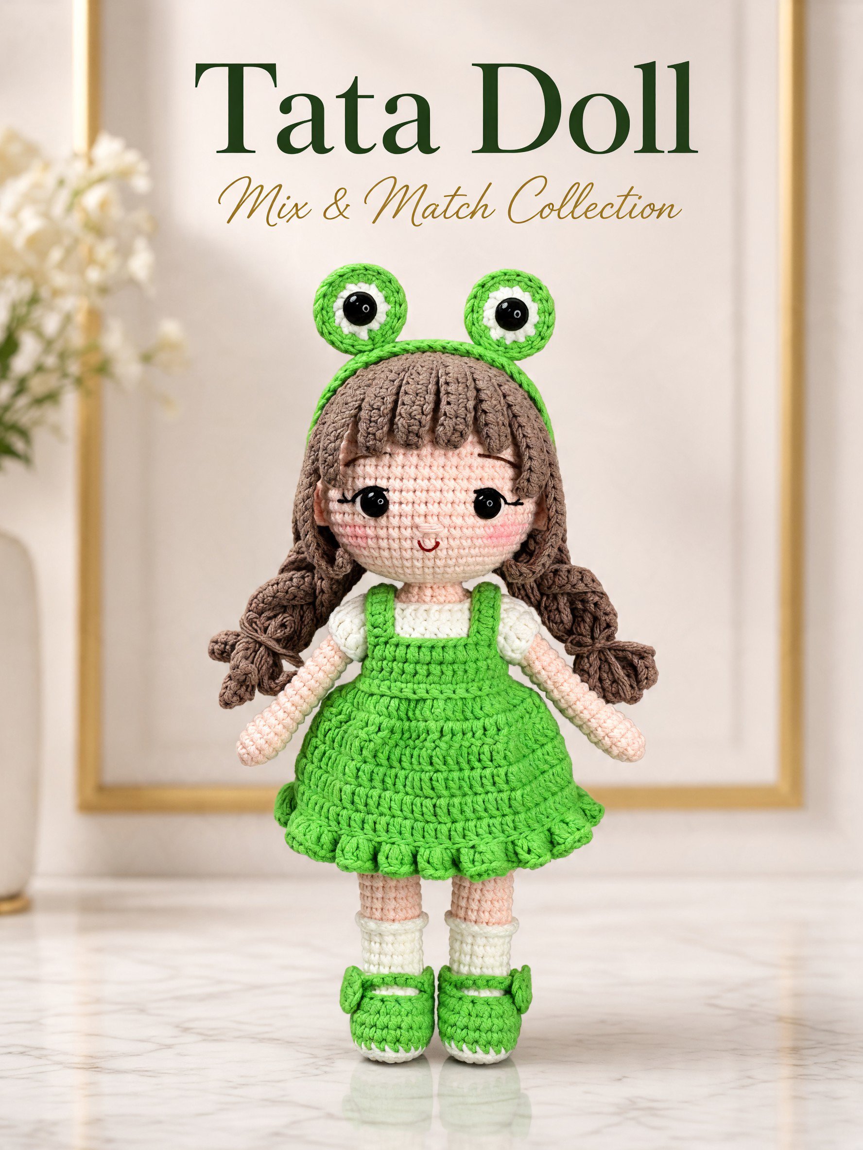 PDF | Crochet Tata Doll in Animal Outfits | 6 in 1 Amigurumi Doll Pattern Bundle product image (4)