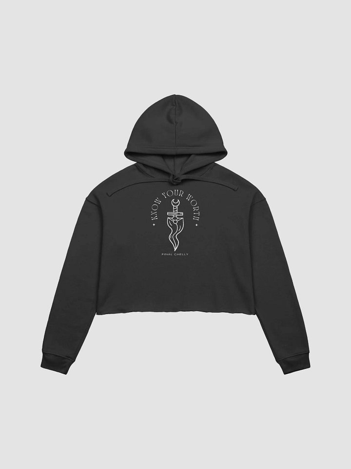 Know Your Worth Womens Crop Top Printed Hoodie product image (1)