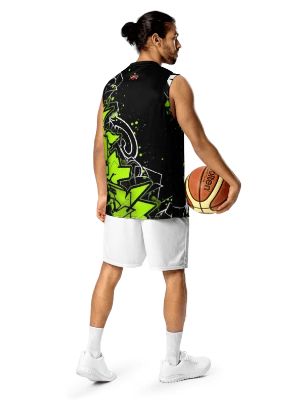 Cool-Yellow Graffiti Basketball Jersey product image (4)