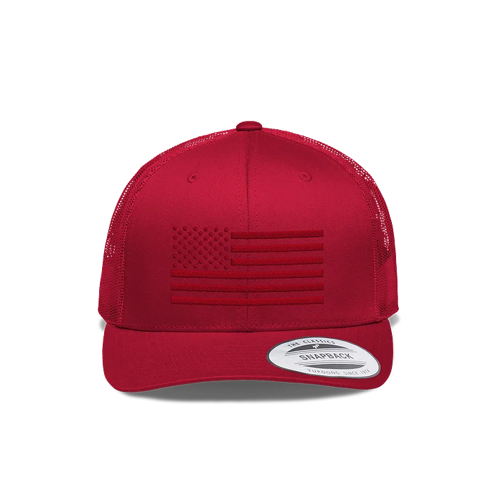 Crimson American Flag Snapback Hat product image (1)
