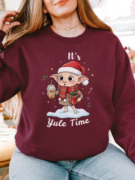 House Elf Magical Yule Christmas Cozy Minimalist Sweatshirt product image (5)