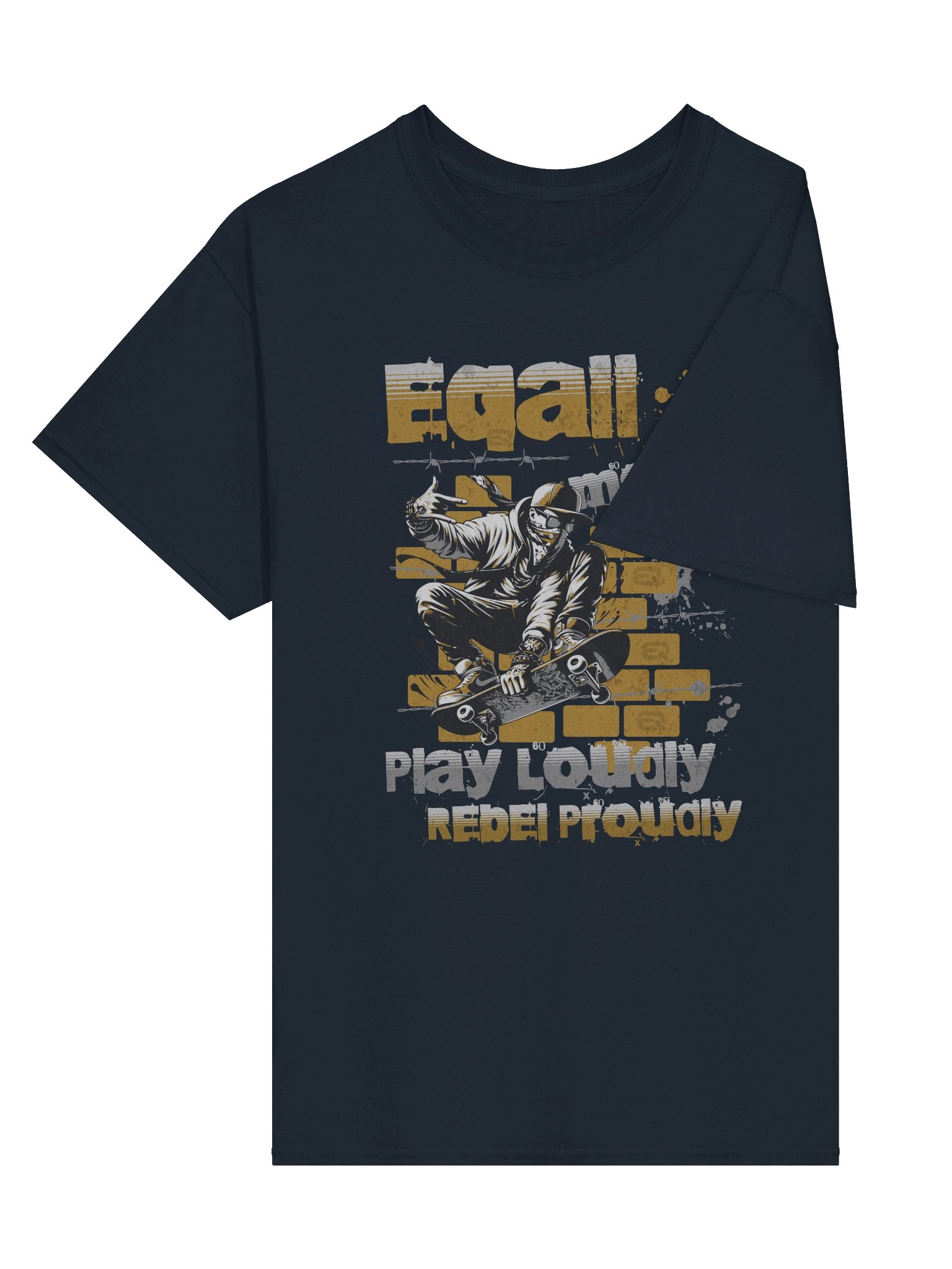 Urban Cool Skater Moves Heavyweight 100% Cotton T-shirt by EQALL® Originals_Mustard_Grey product image (2)