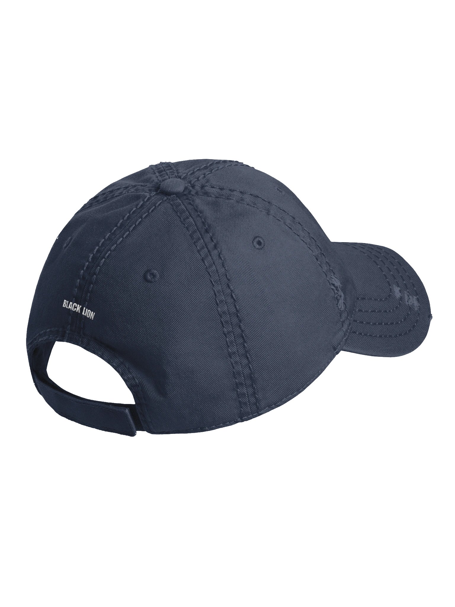 Black Lion Wordmark Distressed Vintage Dad Hat – Embroidered Low-Profile Cotton Cap product image (3)