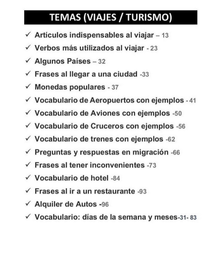 Viajes y turismo / libro para aprender inglés con pronunicación / Vocabulario al ir de vacaciones product image (2)