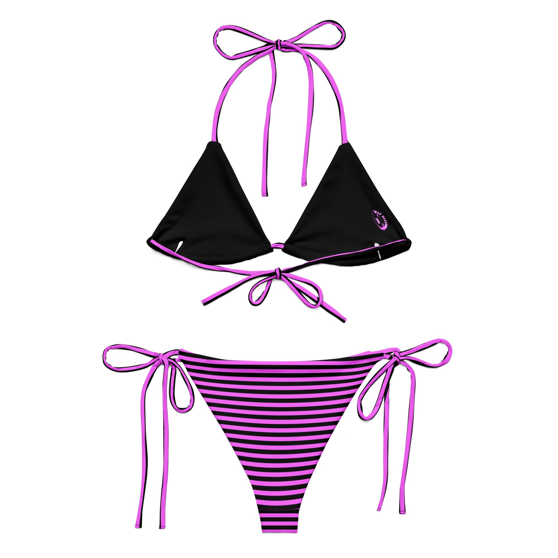 Blaque and Pink Kat Skull Bikini product image (2)