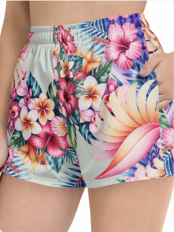 Hawaiian flora-Athletic shorts product image (2)