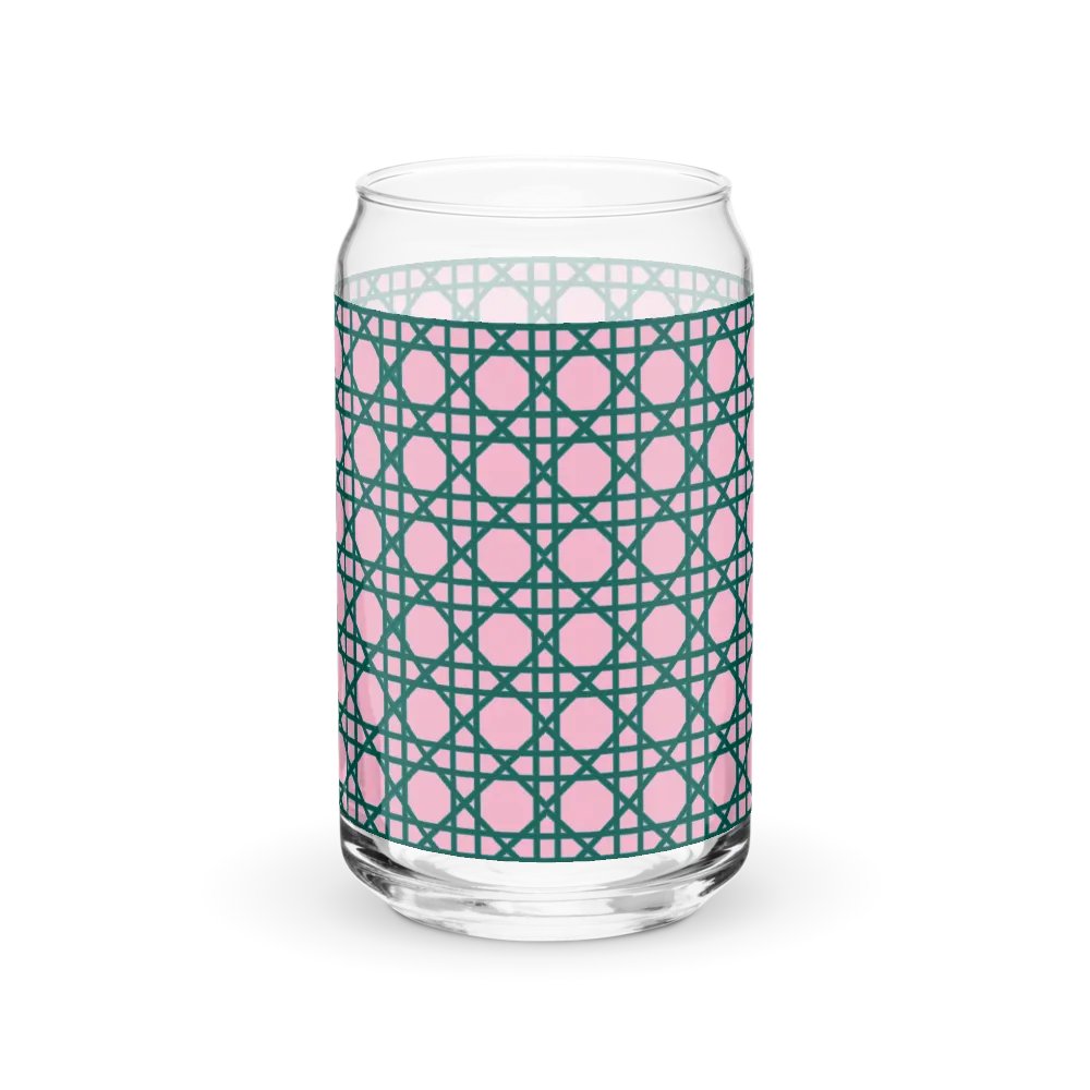 Cannage Green Pink Initial C Can-Shaped Glass product image (7)
