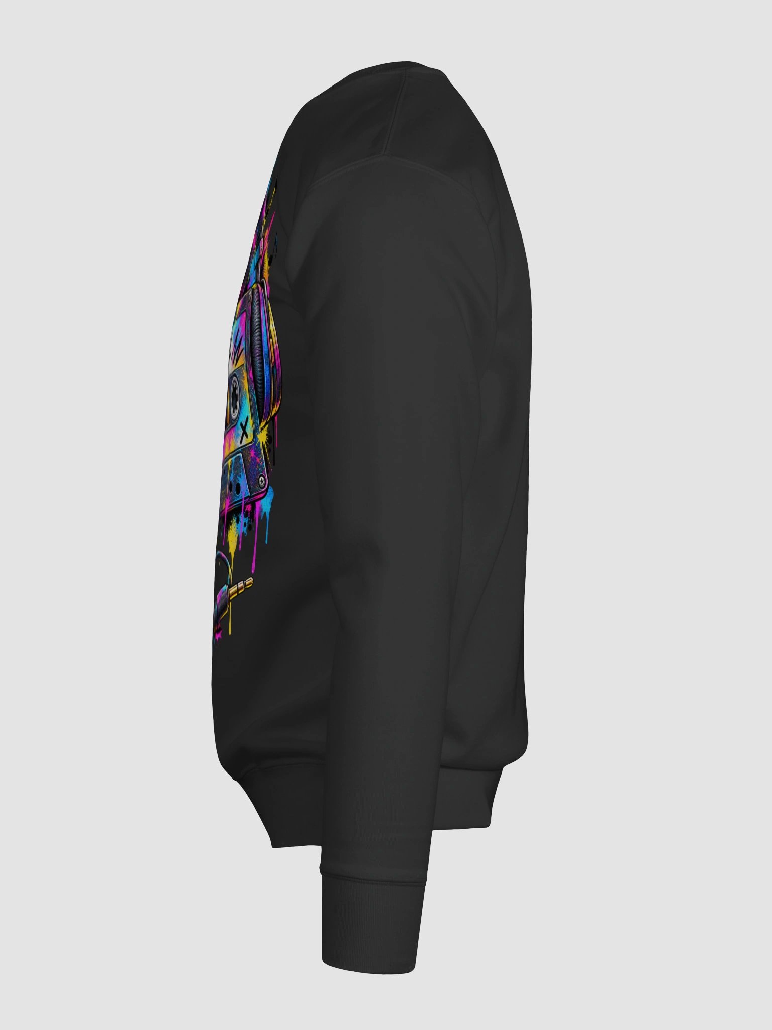 Retro 90s Cassette Tape Graphic Sweatshirt - Stylized Vintage Music Pullover product image (19)