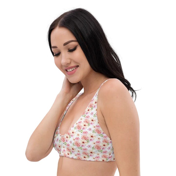 Watercolour Floral Pattern Padded Bikini Top - V7 product image (1)