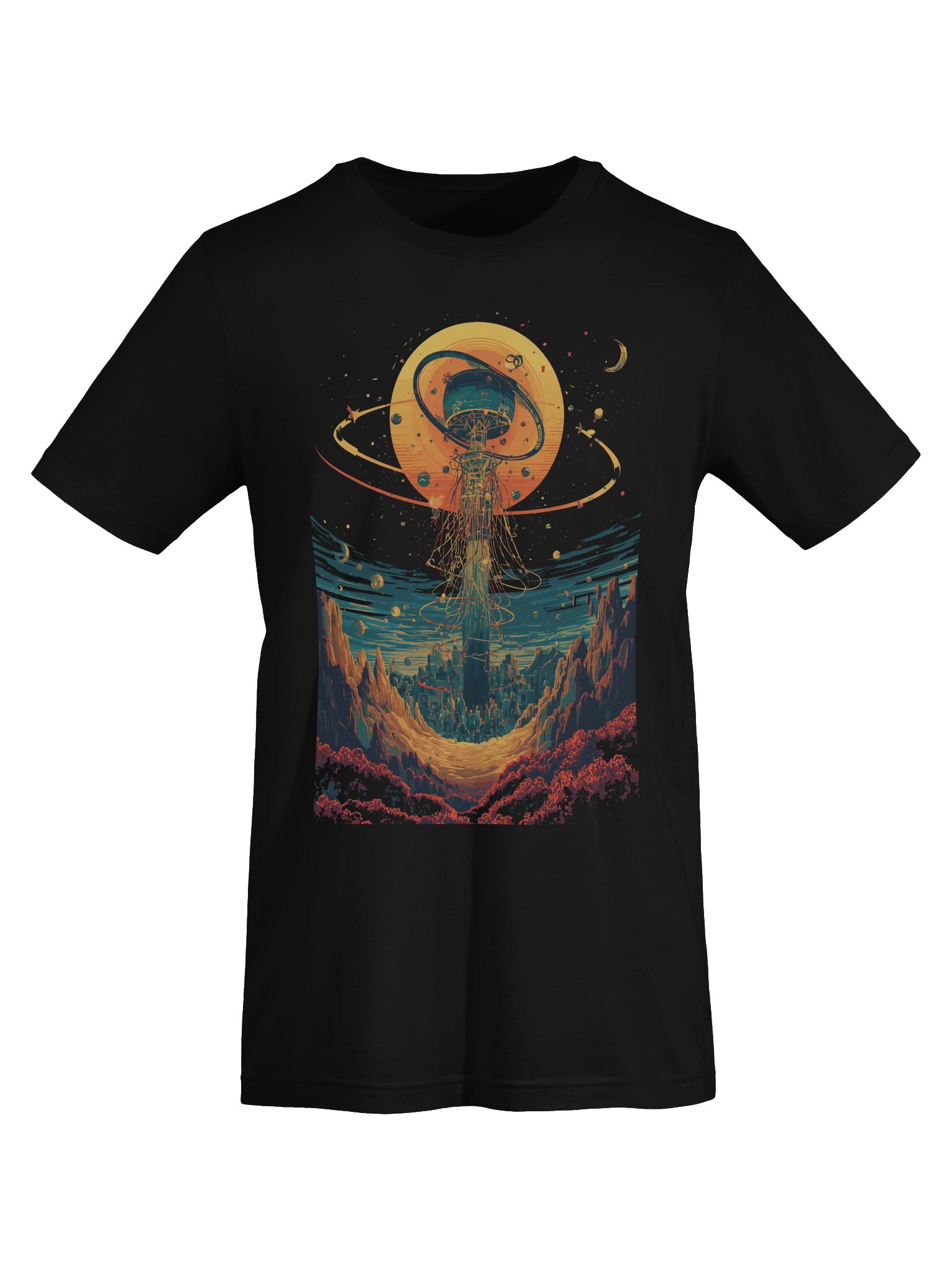 Cosmic Tower Retro-Futurist Lightweight T-Shirt product image (4)