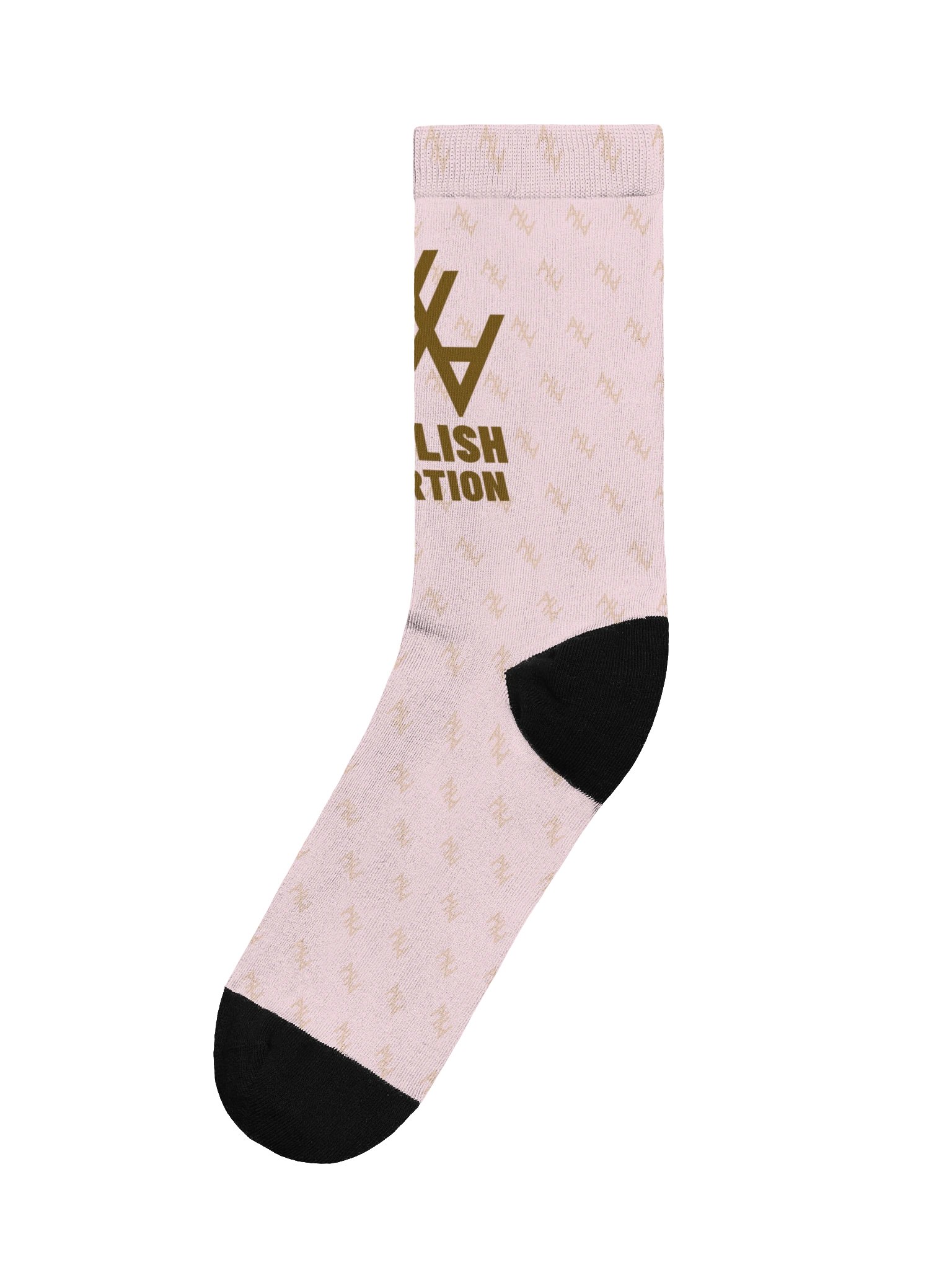 Abolish Abortion Crew Socks - Blush Pink & Gold product image (1)
