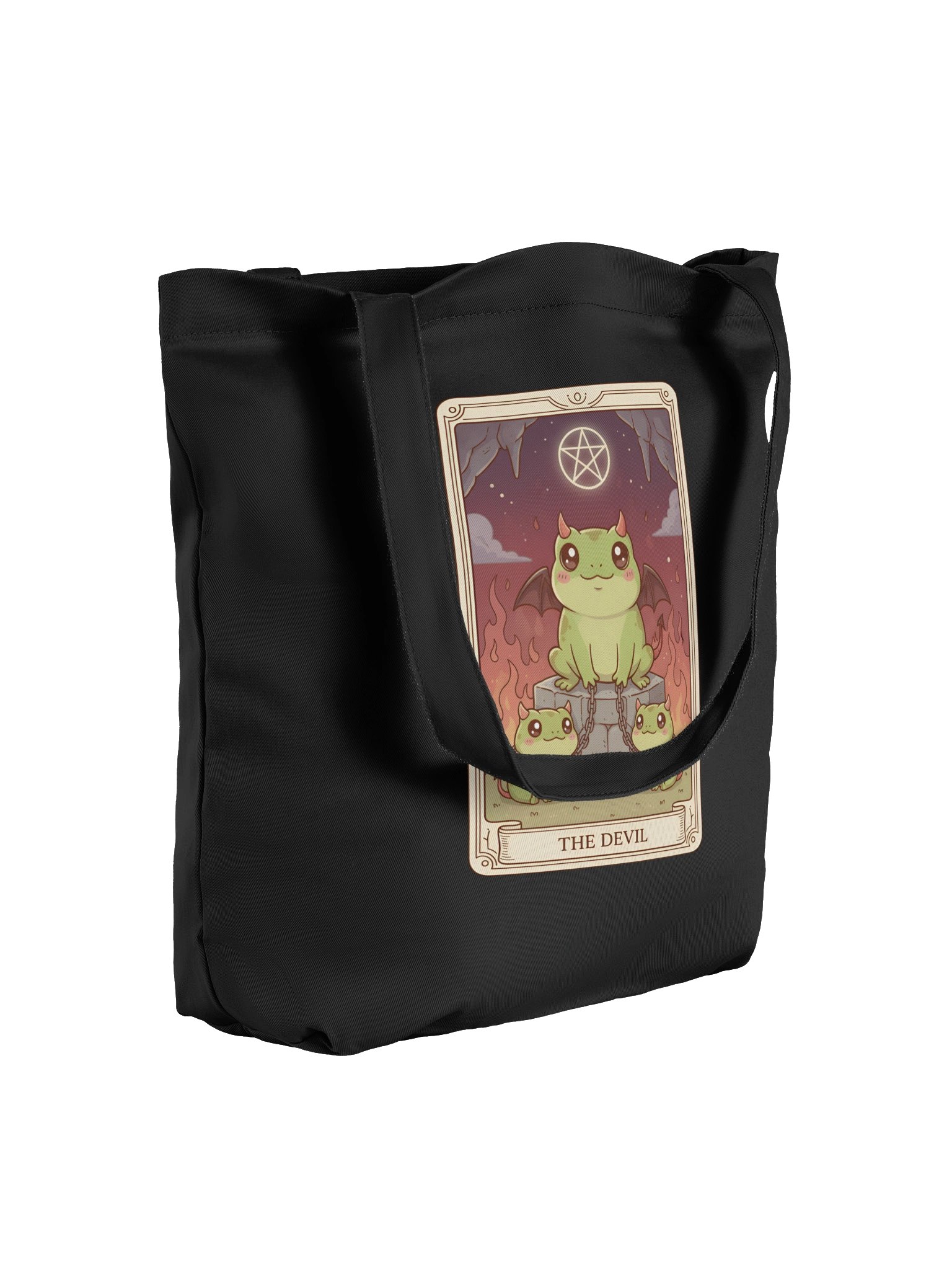 The Devil Frog Tarot Tote Bag | Eco-Friendly Reusable | Tarotoads! product image (4)