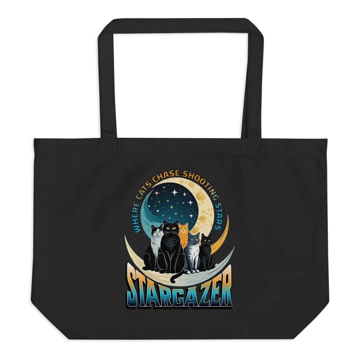 Where Cats Chase Shooting Stars Stargazer Dream Organic Tote Bag product image (1)