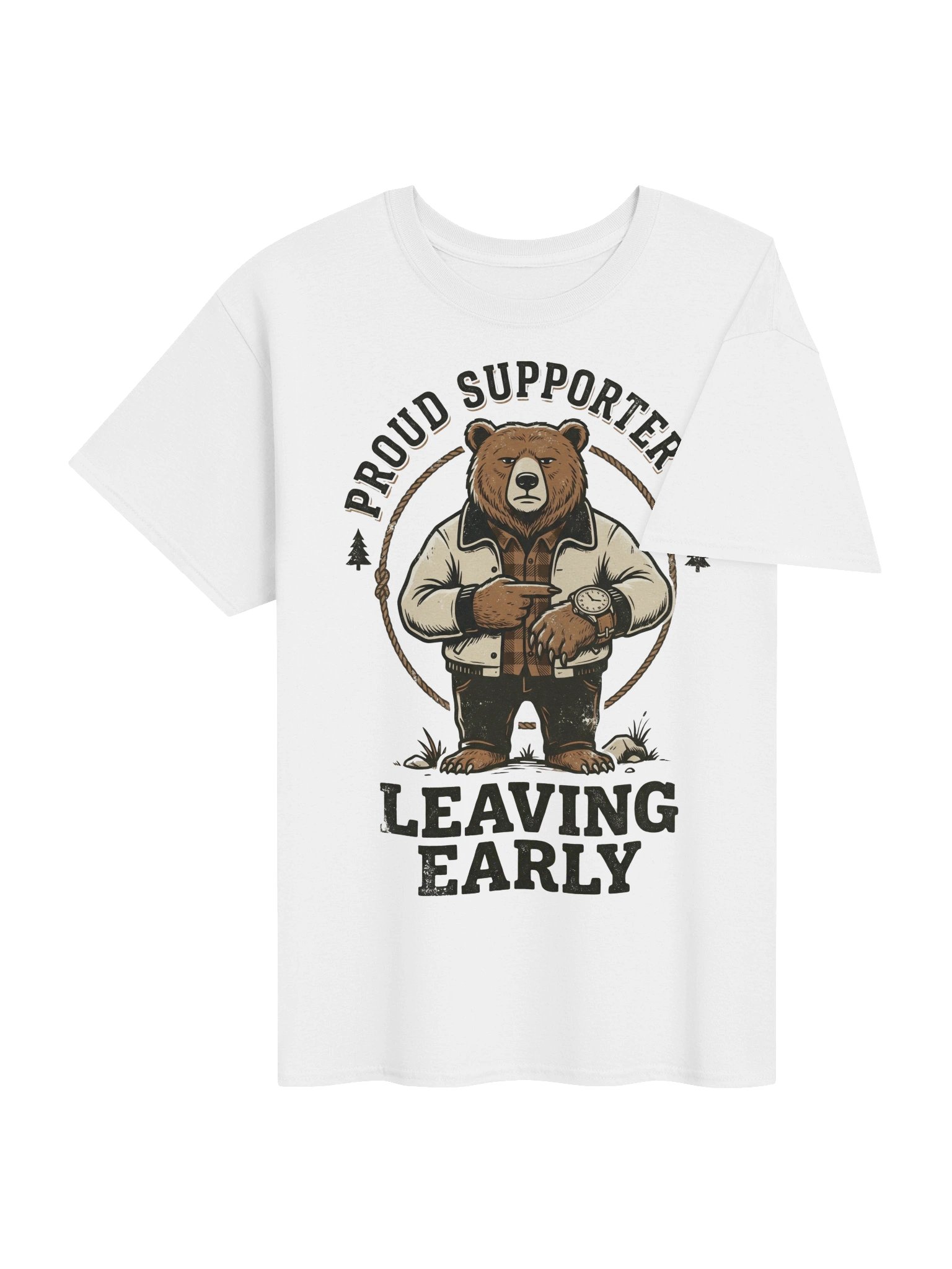 Funny Introvert Bear "Proud Supporter of Leaving Early" T-Shirt product image (4)