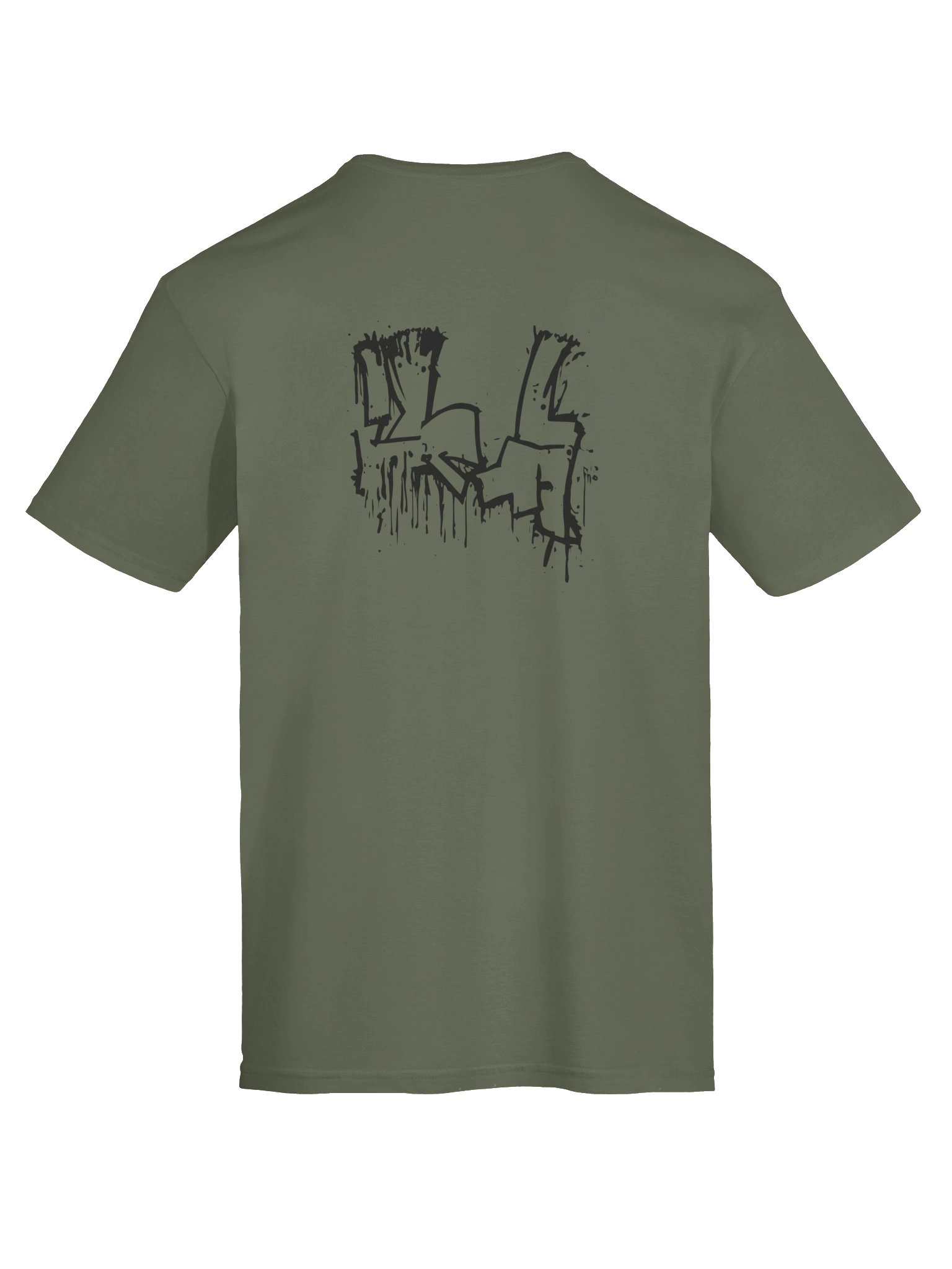 Hidenza Silhouette Tee – Olive Green Premium Oversized T-Shirt with Jumping Figure Chest Logo product image (7)