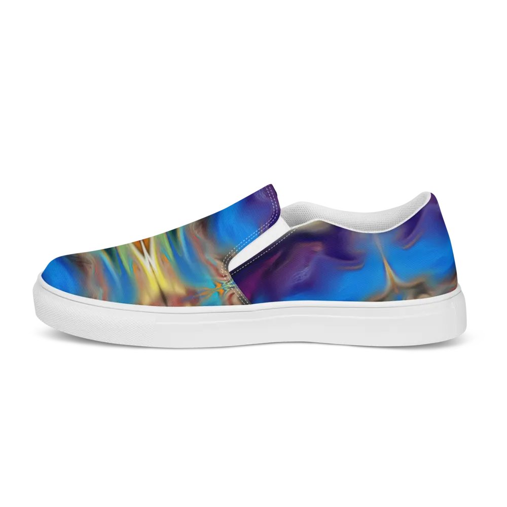 Colorful Pattern Womens Canvas Slip-On Shoes | Rainbow Pattern Shoes product image (9)