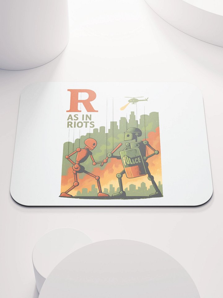 R as in riots mouse pad by dark alphabet product image (1)