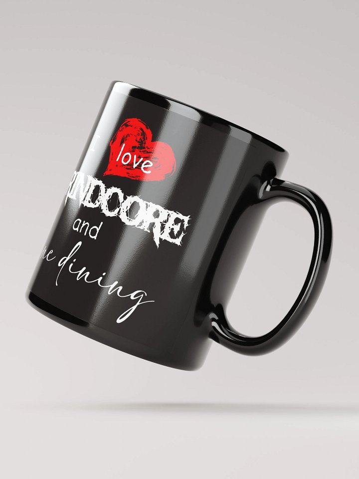 Grindcore and Fine Dining Black Glossy Mug product image (3)